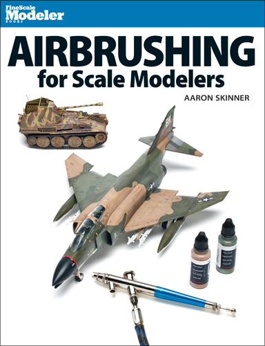 airbrushing for scale modelers cover shows an airbrushed tank, plane, and a airbrush gun