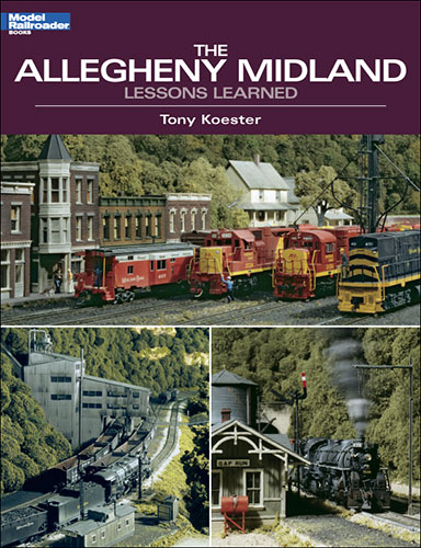 The Allegheny Midland cover shows three photos of a heavily wooded train layout