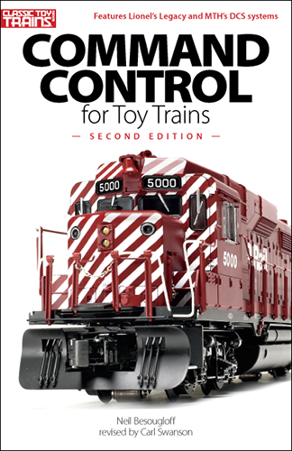 command control for toy trains shows a close up of a red o gauge diesel locomotive