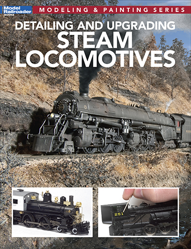 Detailing and Upgrading Steam Locomotives cover showing a model steam engine on a layout