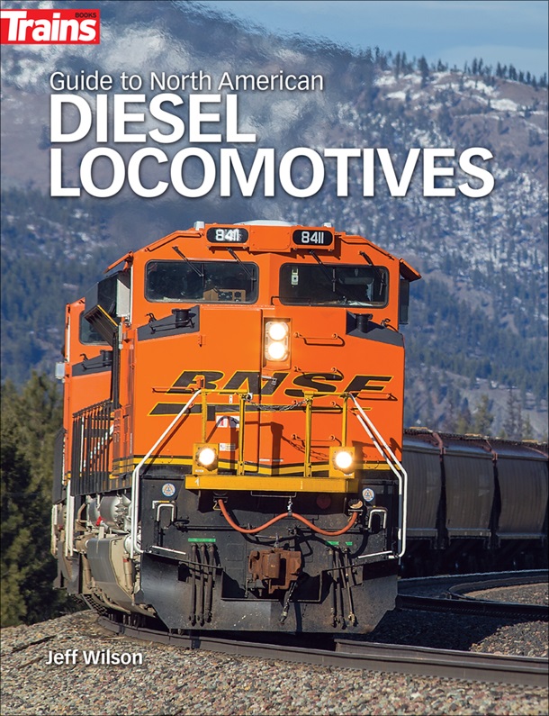 guide to north american diesel locomotives cover shows an orange bnsf diesel with mountains in the background