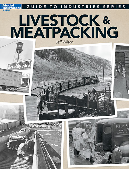 livestock and meatpacking cover shows a variety of black and white photos of trains shipping livestock