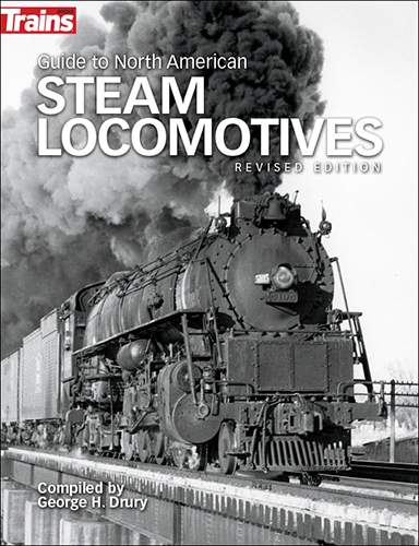 guide to north american steam locomotives cover shows a black and white photo of a steam locomotive