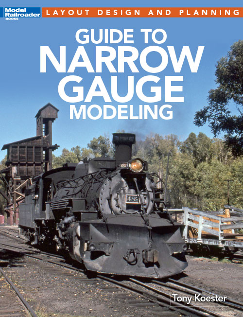 guide to narrow gauge modeling cover shows a photo of steam locomotive