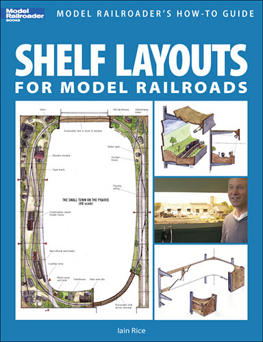 Shelf Layouts for Model Railroads cover shows a variety of illustrated track plans