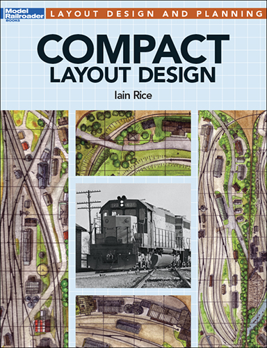The book cover shows a variety of track plans and a black and white photo of a diesel locotmotive